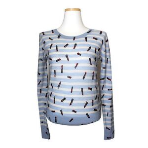 Sonia By Sonia Rykiel Light Blue Stripe Knit Top